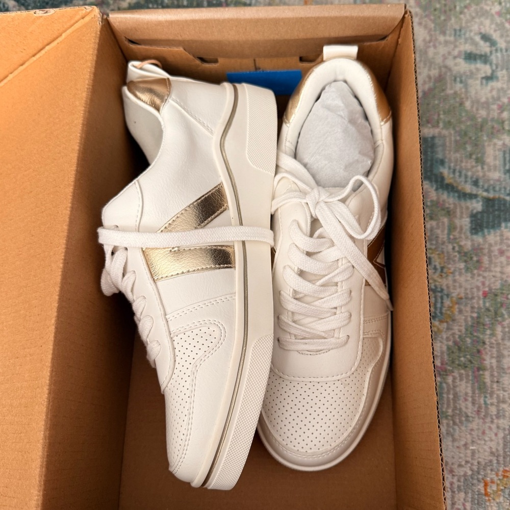 MIA White and Gold Chunky Sneakers